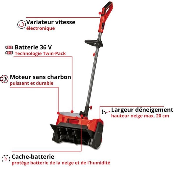 Einhell Trådlös Snöslunga GE-St 36/40 Li E-Solo PXC (36V) Levereras utan batteri och utan laddare