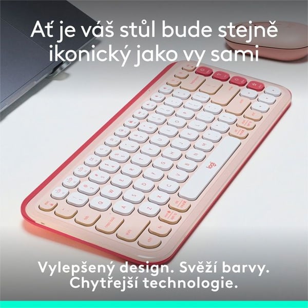 Logitech Pop Icon Tastatur, Rose - US INTL