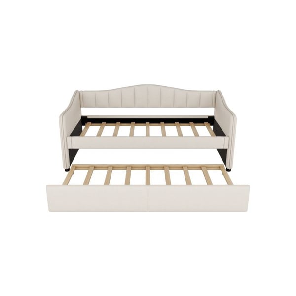 Dagbed - Minimalistisk - 90x200 cm - Beige - Sengeklapseng - Justerbart LED-lys