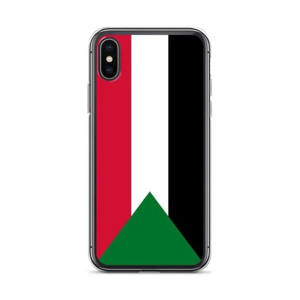 Mobilskal – Sudanflagga – Kompatibel med iPhone XS – Mjuk Fodral – Slitstark och Stötsäker - Silikon - Pixelforma