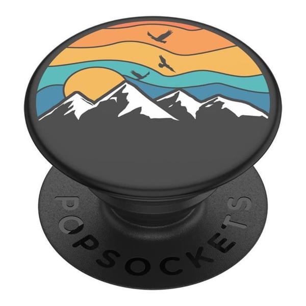 Ring och universellt stöd - POPSOCKETS - PopGrip Mountain High - Svart - Infällbart - Videostöd