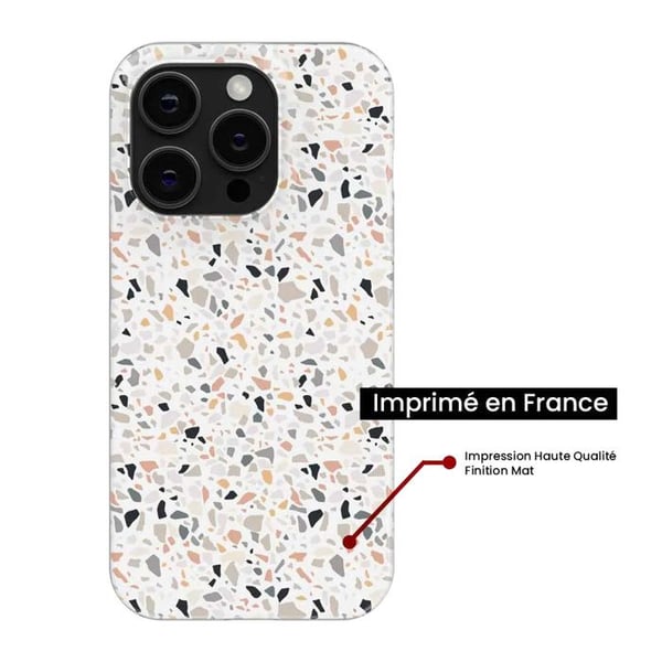 1001Coques - Silikonfodral kompatibelt med Samsung Galaxy Note 10 - Terrazzo-mönster i färg - Originaldesign tryckt i Frankrike