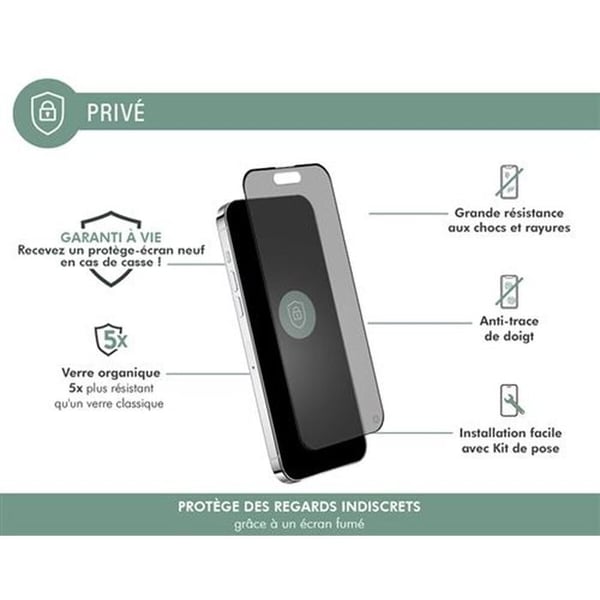 Forceglass skärmskyddspaket 2.5D härdat glas Forceglass privacy iPhone 15 Plus