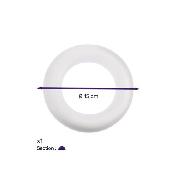 Platt ring i polystyren, 15 cm