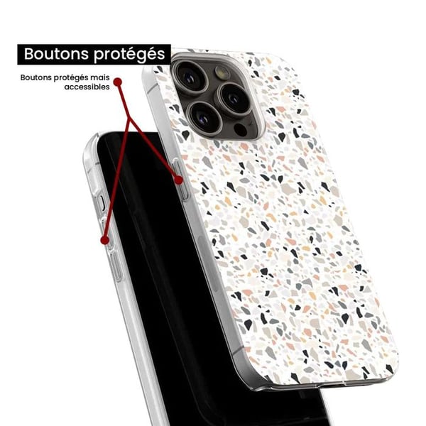 1001Coques - Silikonfodral kompatibelt med Samsung Galaxy Note 10 - Terrazzo-mönster i färg - Originaldesign tryckt i Frankrike