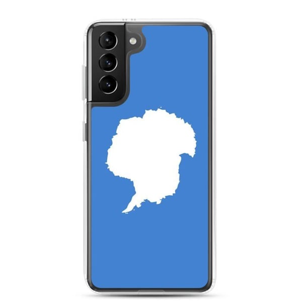 Mobilskal – Antarktisflagga – Kompatibel med Samsung Galaxy S21 Ultra – Flexibelt fodral – Stötsäkert och slitstarkt – Pixelforma