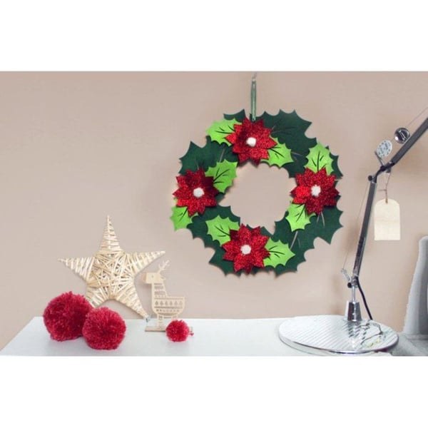 Kit krans - Multicolor - 40 cm - Filttyg - Festdekoration - Inomhus