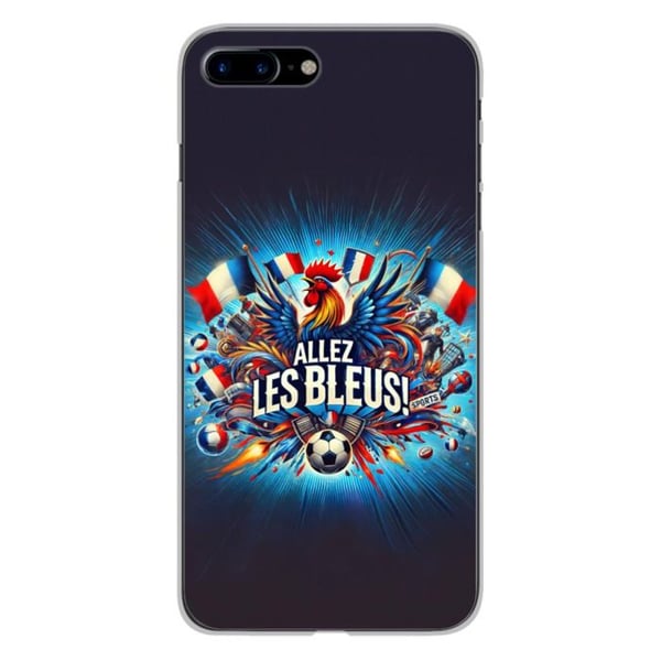 1001Coques - Silikonfodral kompatibelt med Apple iPhone 8 Plus - Motiv allez les bleus - Originaldesign tryckt i Frankrike