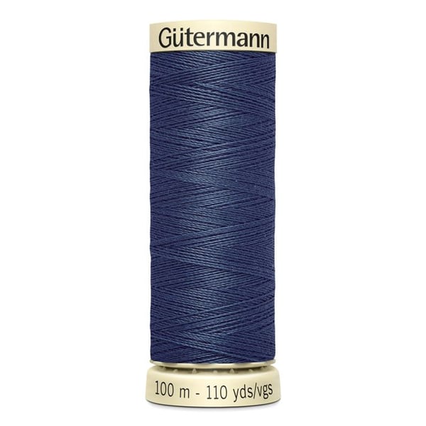 Lot om 5 spolar 100m Tråd 100% polyester Gutermann Ref 788988 - Att 593 - blågrå