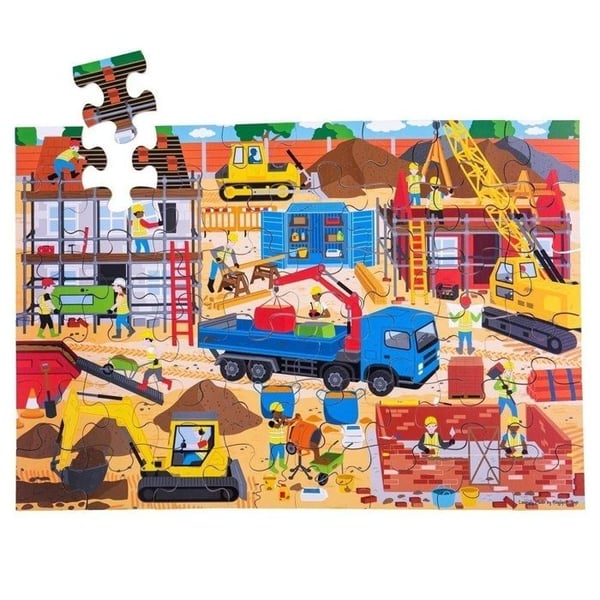 Golv pussel - BIGJIGS TOYS - 48 bitar - tema fordon och maskiner