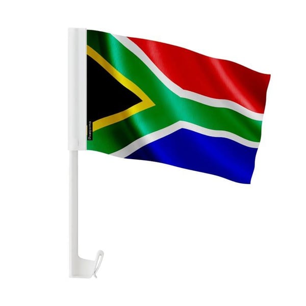Flagga Bil Sydafrika – 14 x 21 cm – Polyester Tyg – Fäste på Fönster – 10 stycken – Pixelforma