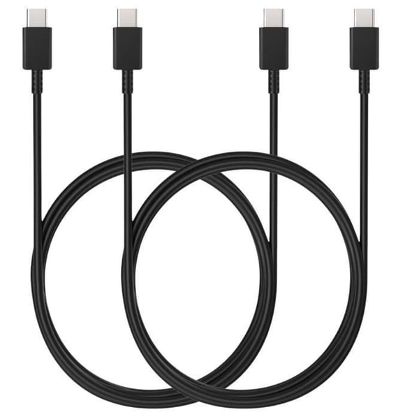 USB-C-kabel - Phonillico - 1m - Kompatibel med Samsung Galaxy TAB S9 - Paket om 2 - Färg Svart