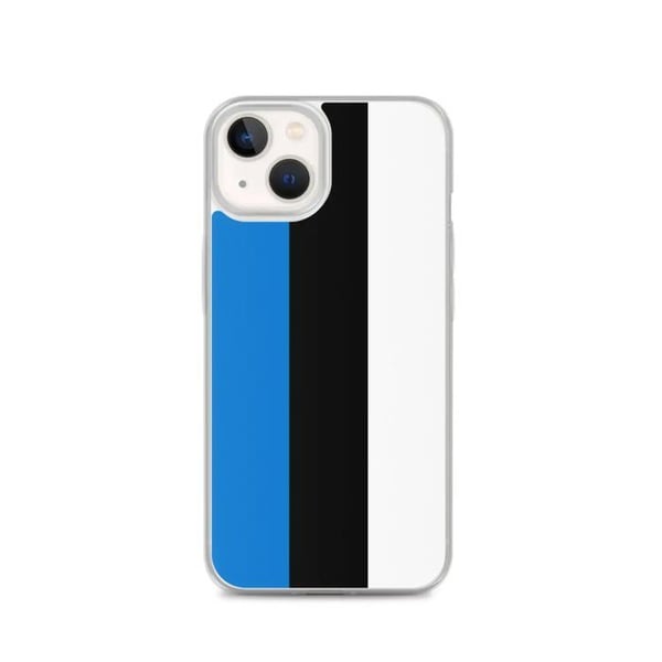 Telefonfodral – Estlands flagga – Kompatibel med iPhone 13 – Mjuk fodral – Slitstark och stötabsorberande – Silikon – Pixelforma
