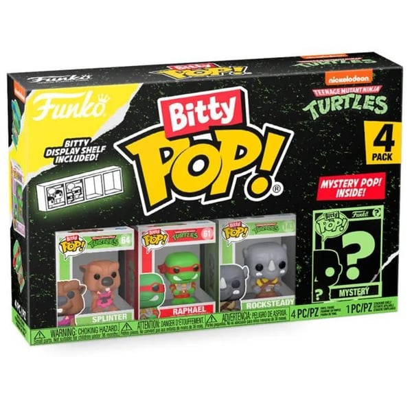 Figur - FUNKO - Bitty Pop! pack 4 - Splinter, Raphael, Rocksteady - Mystisk figur - 23 mm