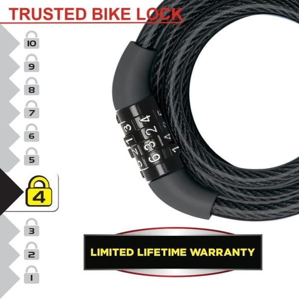 MASTER LOCK Kabel Cykellås - 1,2 m kabel