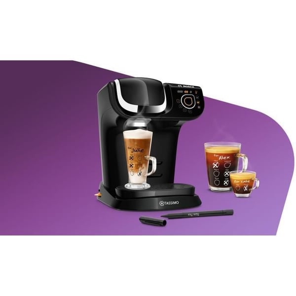 Tassimo kaffebryggare - BOSCH TAS6502 - Svart - Espresso - Avtagbar vattentank - Fristående