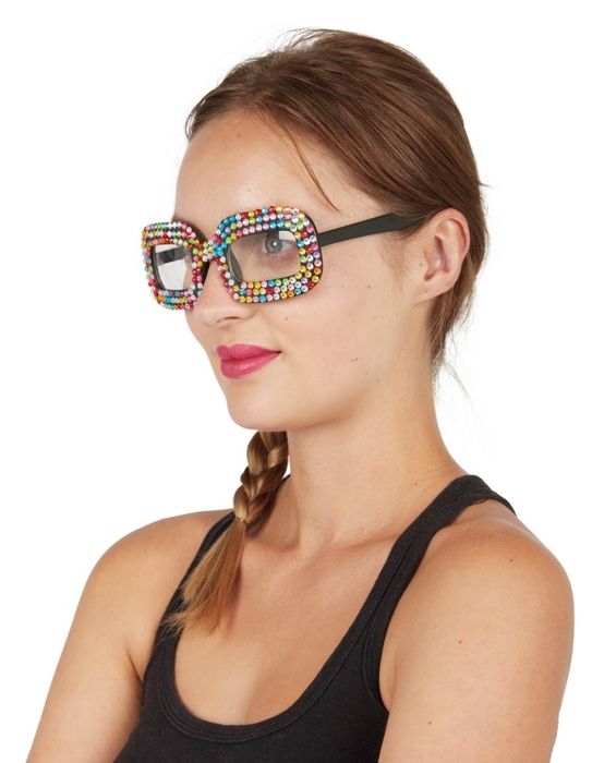 Synglasögon - PTIT CLOWN - PTIT CLOWN - Flerfärgade strass - Plastbåge - Svart