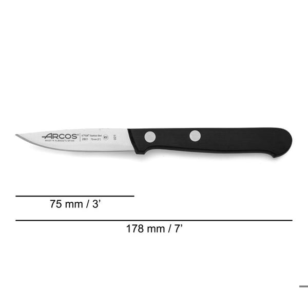 Kökskniv - ARCOS - Universal - 7,5 cm - Rostfritt stål - Ergonomiskt handtag