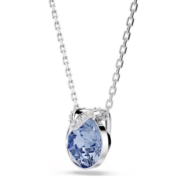 Collier - SWAROVSKI - Bella V - Blå krystal - Rhodineret metal - Længde 43 cm