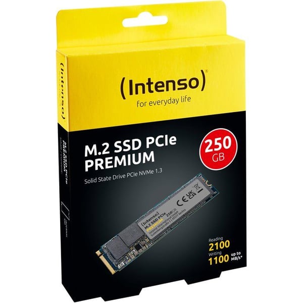 INTENSO - Premium - Intern SSD - 250 Go - NVMe M.2 PCIe Gen 3x4 - Läshastighet upp till 2 100 Mo/s
