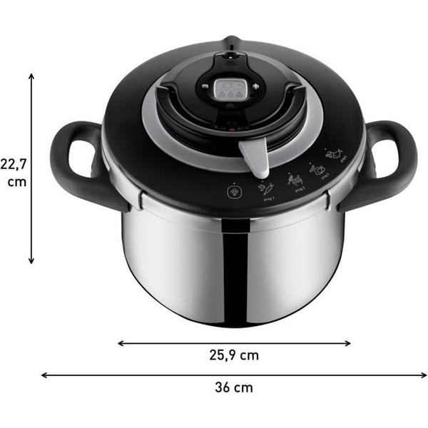 Tryckkokare - TEFAL - Clipso CHEF - 6 liter - Rostfritt stål - 4 tillagningsprogram