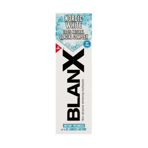 Tandkräm för blekning - BLANX - Nordic White - 75ml - Formulering utan peroxid - Omedelbara resultat