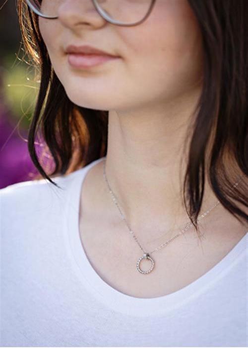 Halsband - AGATO - AGS1504/47 - Silver 925 - Rund hänge - Kubiska zirkoner