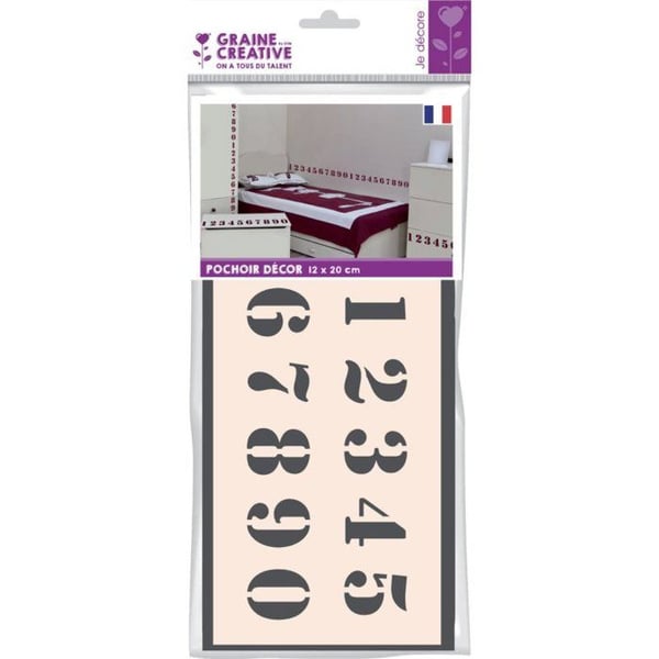 Graine Créative - Dekorativ schablon 12x20 cm Siffror 2,8 cm