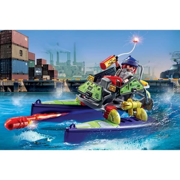 PLAYMOBIL 71147 Transformable Bandit Quad, politibetjente eliteenhed, City Action, 5 år og opefter