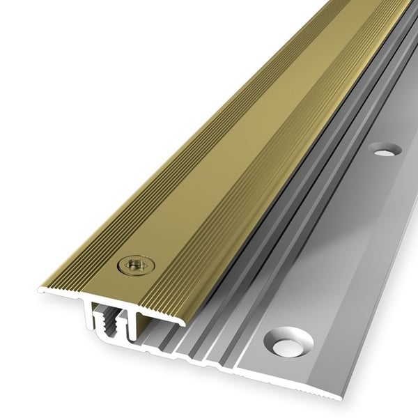 PROVISTON Kompensationsprofil Vinylprofil l 25 mm Kompensation H 4 - 9.5 mm L 2700 mm Aluminiumprofil Guld