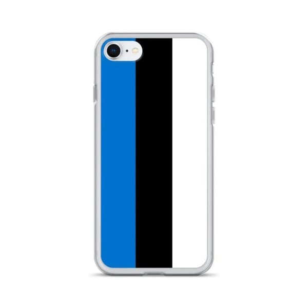 Mobilskal – Estlands flagga – Kompatibel med iPhone 6 Plus – Mjuk och flexibel – Slitstark och stöttålig – Silikon – Pixelforma
