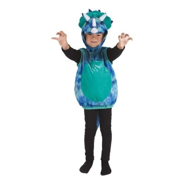 Barnkostym - Triceratops Dinosaurie - Unisex - overall med huva - Perfekt för Karneval