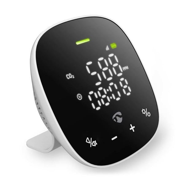 Luftkvalitetsmonitor - NEDIS - CO₂-sensor - LED-skærm - Justerbar alarm - Kablet