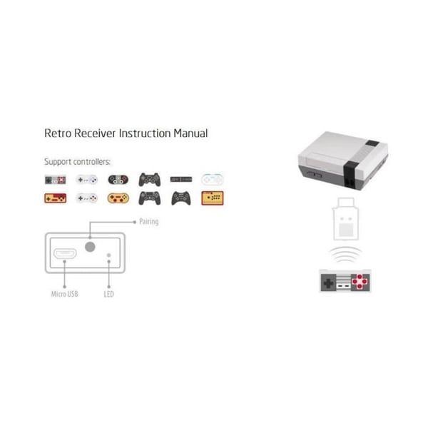 BT Retro-mottagare - 8BITDO - NES - Svart - Retro-konsoler - Spelaccessoar