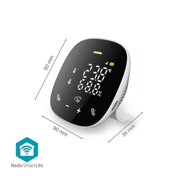 Luftkvalitetsmonitor - NEDIS - CO₂-sensor - LED-skærm - Justerbar alarm - Kablet