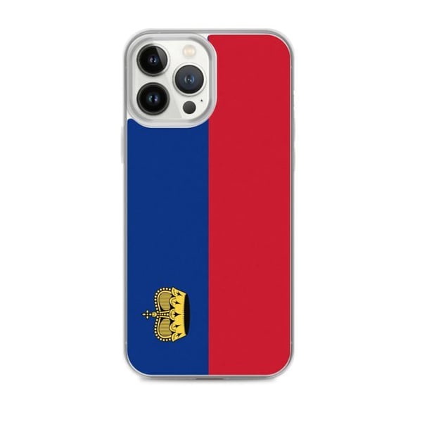 Mobilskal – Liechtensteins flagga – Kompatibel med iPhone 13 Pro Max – Flexibelt fodral – Slitstarkt och stötbeständigt - Silikon - Pixelforma