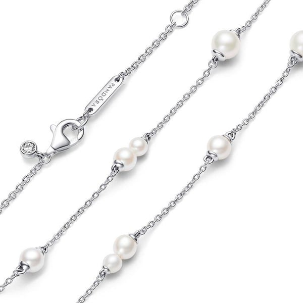 Halsband Dam - PANDORA - 393175C01-45 - Äkta Silver 925/1000 - Kubisk Zirkonia - Pärlemor