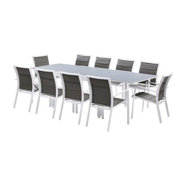 Sittgrupp i trädgården Modulo T 6/10 + F 10 Full Glas Vit Wilsa Garden