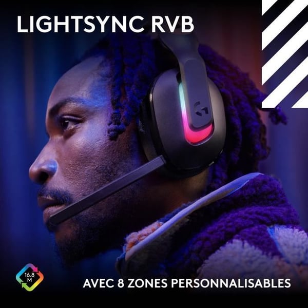 Spelheadset - trådlös - Logitech G - Astro A20 X - Lightspeed - Svart