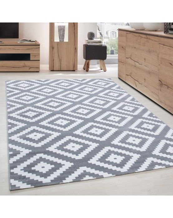 Matta - Ayyildiz - Modern - 200x290 cm - Grå Vit - Kort Lugg