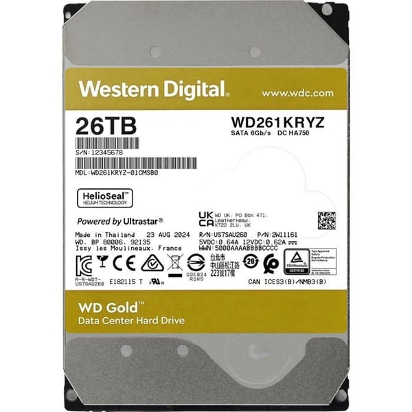 WD Gold WD261KRYZ - hårddisk för