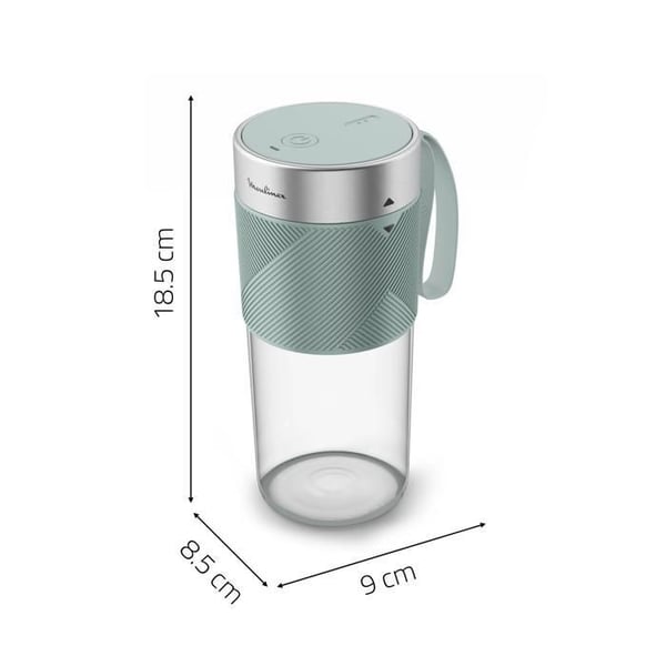 Moulinex Lightmix, bærbar blender, 300 ml, Eucalyptus, LM1C0410