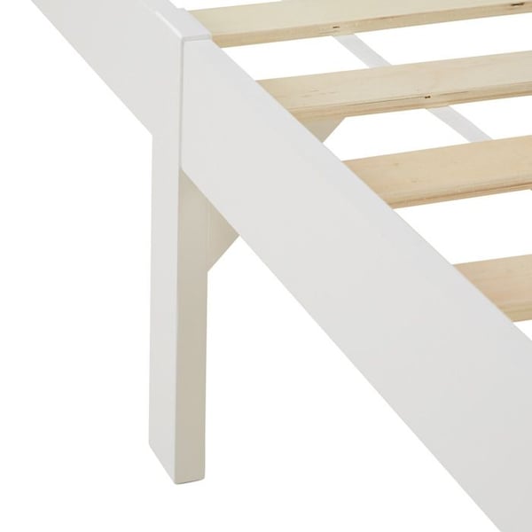 Säng i trä 90 x 200 cm, vit | Enkelsäng | Med ribbotten | Barnrum, tonårsrum eller gästrum