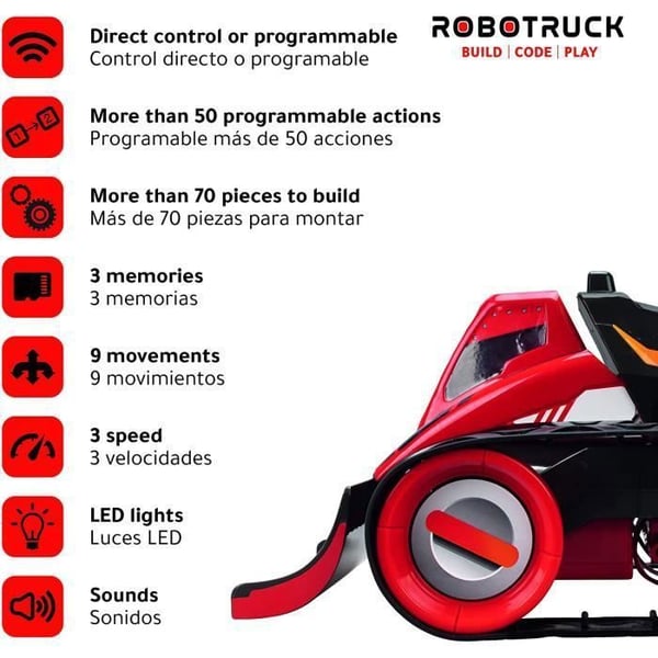 Fjärrstyrd programmerbar leksaksrobot - XTREM BOTS - Robotruck - 70 delar - STEM