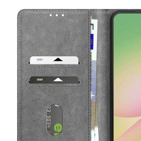 Plånboksfodral - AVIZAR - Samsung Galaxy A56/A36 - Grå - Videostöd - Magnetflik