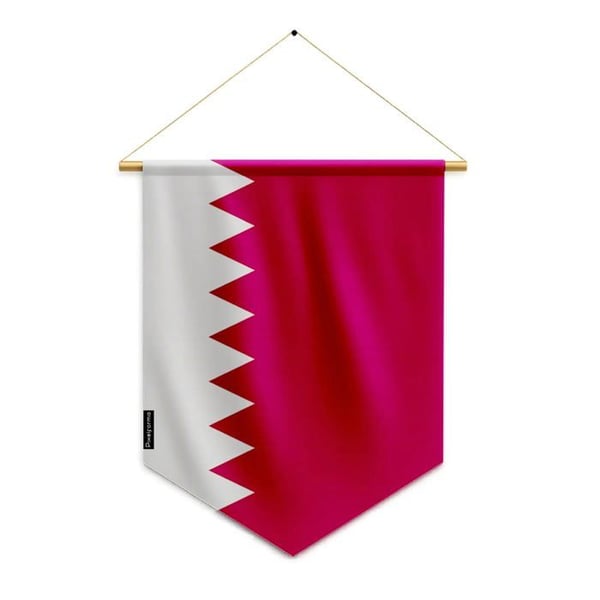 Fanion – Qatars flagga – 30 x 45 cm – Polyester – Att hänga – Pixelforma