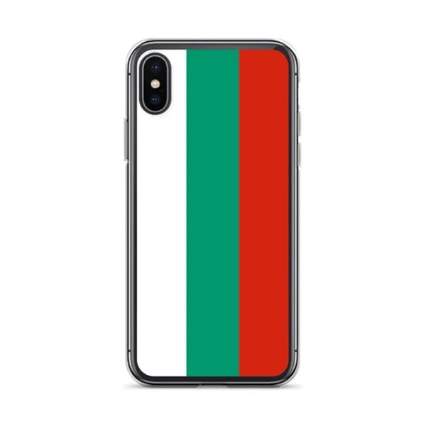 Mobilskal – Bulgariens flagga – Kompatibel med iPhone XS – Mjuk fodral – Slitstark och stötabsorberande - silikon - Pixelforma