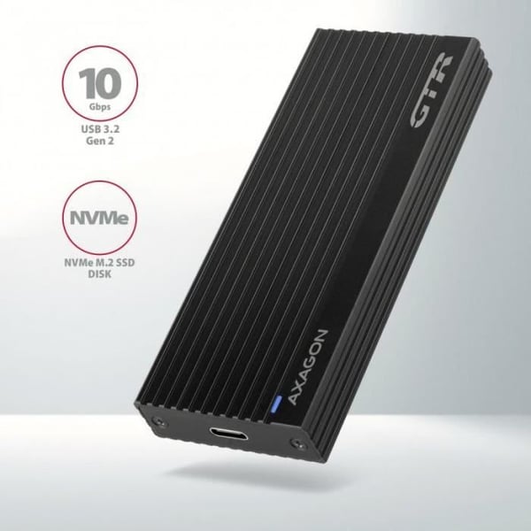 Ekstern Harddisk - AXAGON - EM2-GTR - SSD M.2 - USB-C 3.2 Gen 2 - Sort