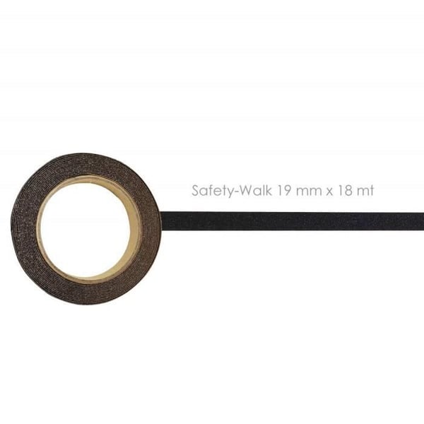 Rullebånd Antiskli - Safety Walk - Sort - 19 x 18 mm - Høyt antiskli - Veldig sterk lim
