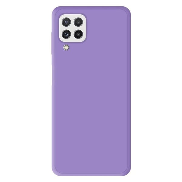 Vanligt matt lila silikonfodral som är kompatibelt med Samsung Galaxy A22 4G